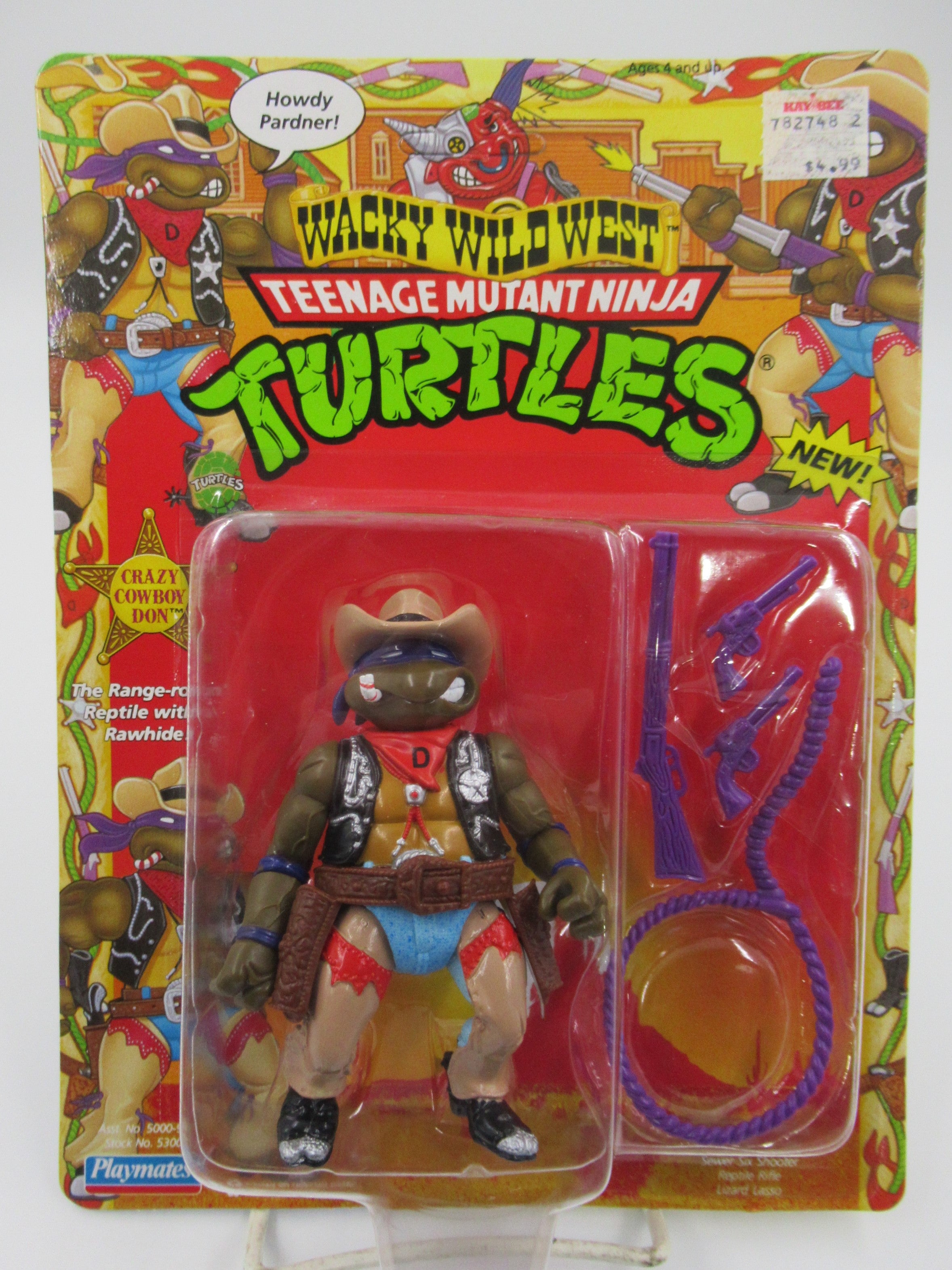 Teenage Mutant Ninja Turtles Crazy Cowboy Don Wacky Wild West Figure TMNTs - Playmates (1992)